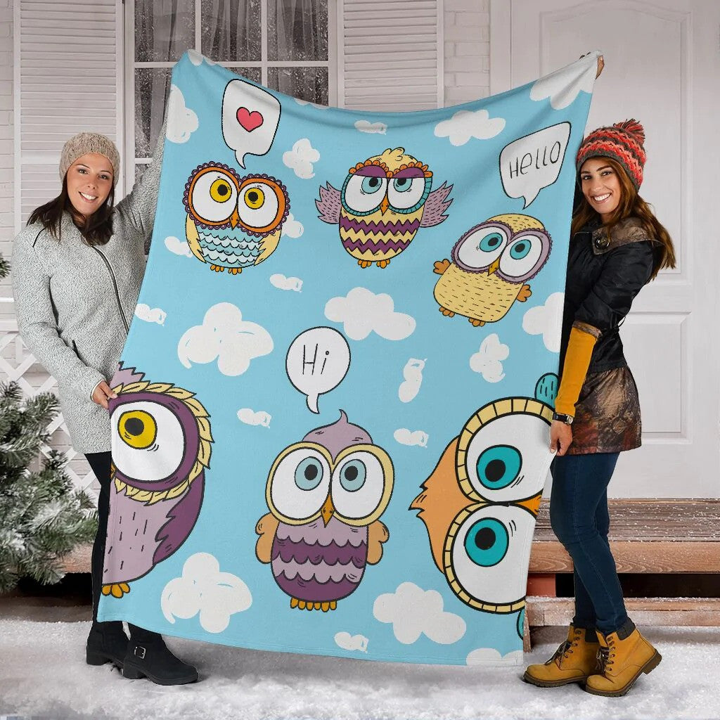 Just A Girl Who Love Owls Fleece Blanket Sherpa Blanket for Owl Lovers