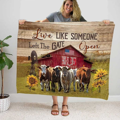 Dilypod Customized Texas Longhorn Farmhouse Blanket for Texas Longhorn Lovers