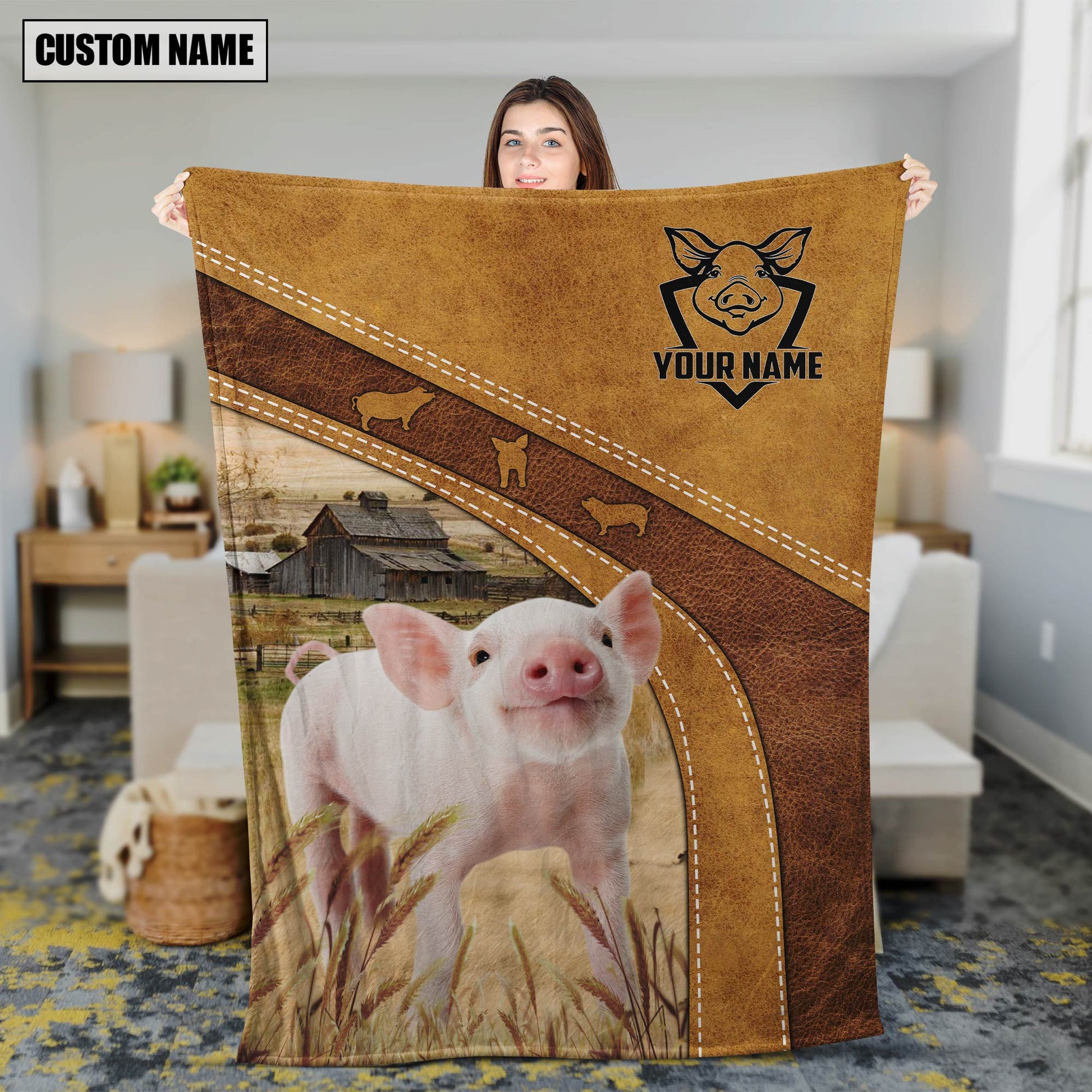 Dilypod Pig Brownie Custom Name Blanket Collection