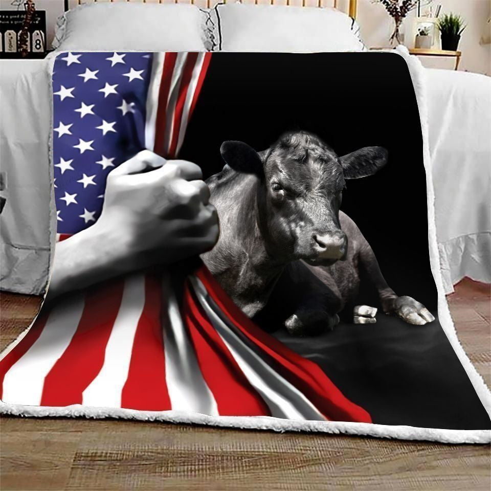 Dilypod Black Angus United States Flag All Printed 3D Blanket