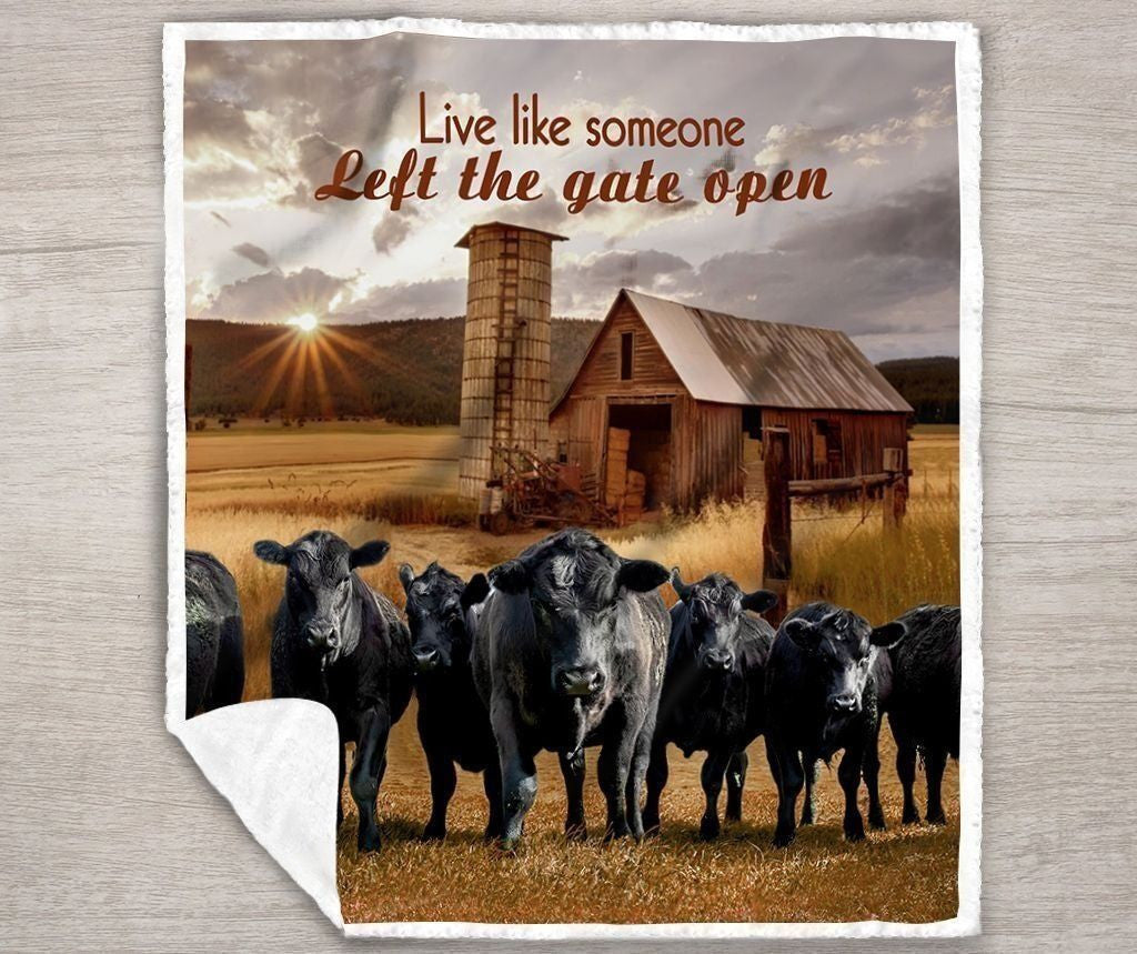 Dilypod Black Angus Live Like Someone Left the gate open All Printed 3D Blanket