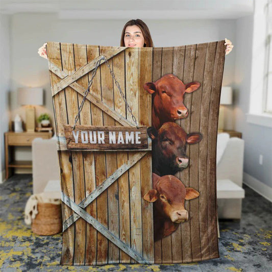 Dilypod Customized Beefmaster Farmhouse Blanket for Bedroom, Farmhouse Decor