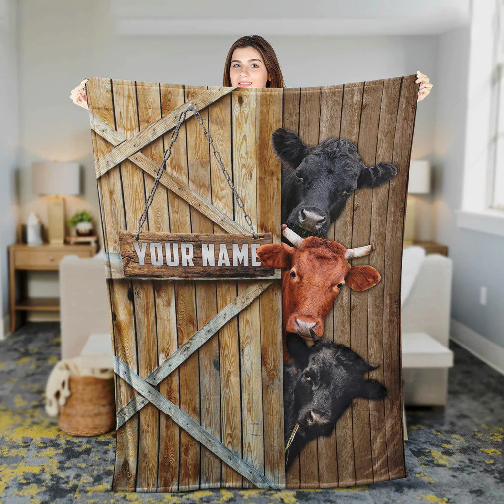 Dilypod Personalized Dexter Barn Farmhouse Blanket for Bedroom