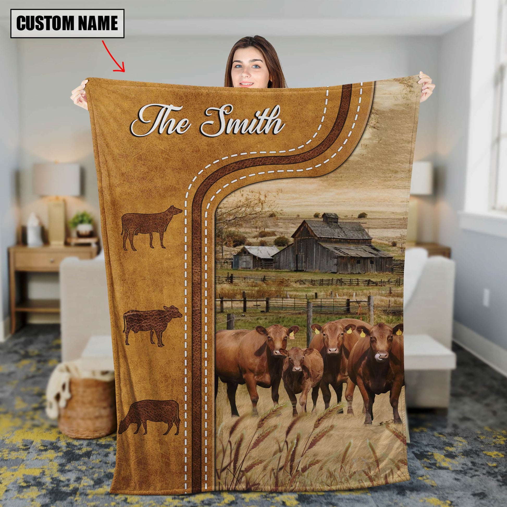 Dilypod Red Angus Custom Name Blanket Collection