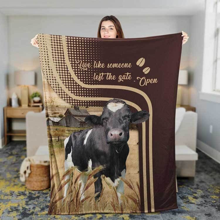 Dilypod Customized Holstein Barn Farmhouse Blanket for Bedroom