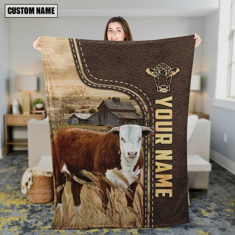 Dilypod Black Hereford Custom Name Blanket Collection