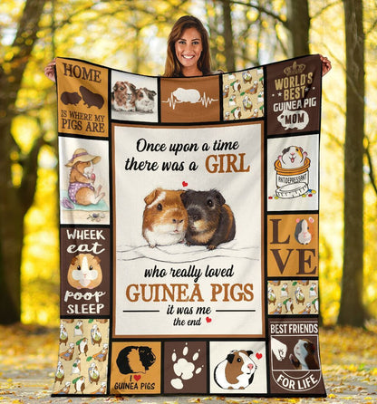 Funny Guinea Pig Face Vintage Throw Blanket for Guinea Pig Lovers Fleece Sherpa Blanket