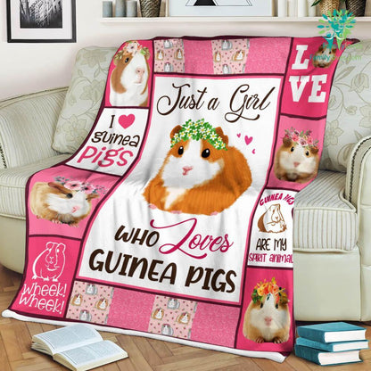 Funny Guinea Pig Face Vintage Throw Blanket for Guinea Pig Lovers Fleece Sherpa Blanket