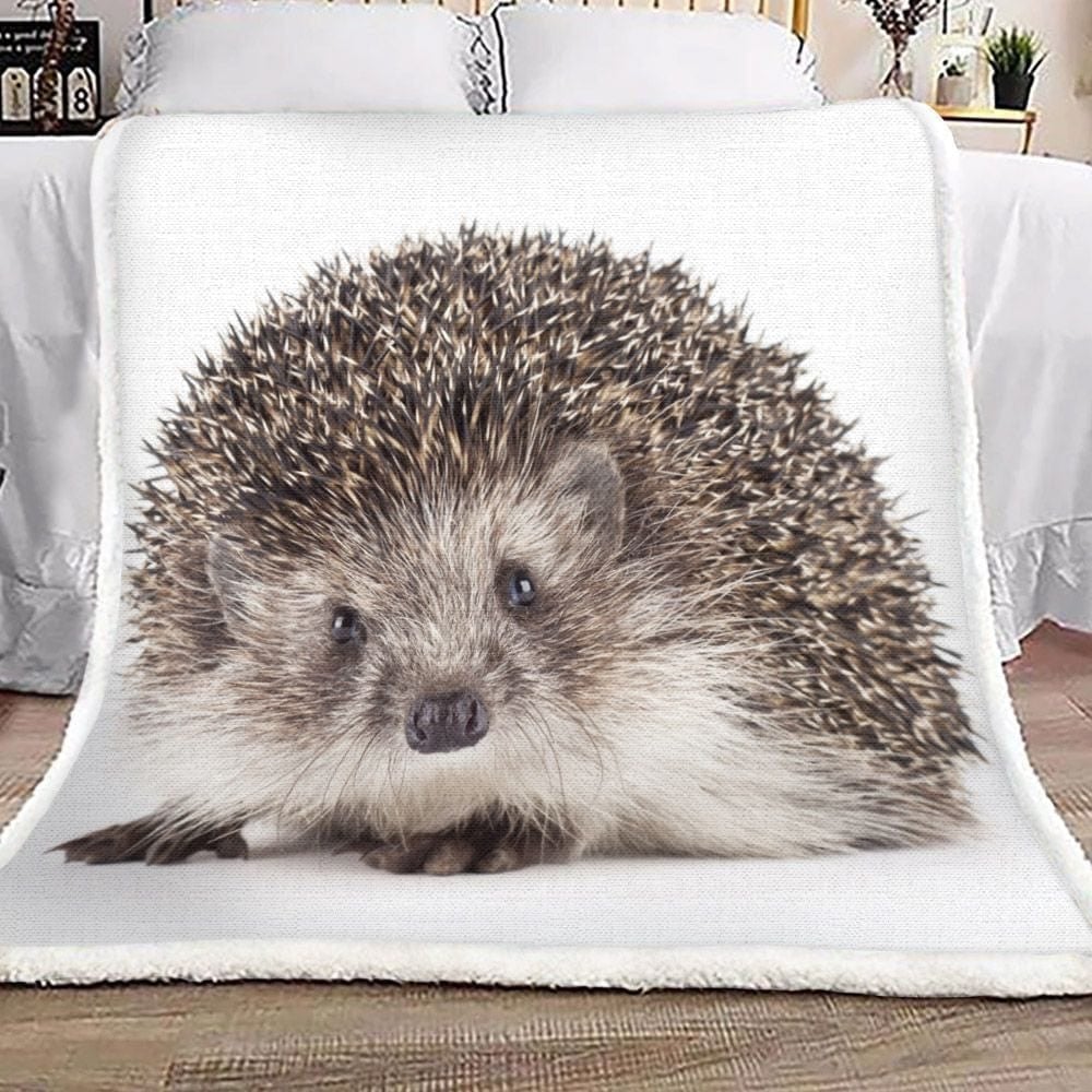 Custom Hedgehog Blanket, Just a Girl Who loves Hedgehog Fleece Sherpa Blanket