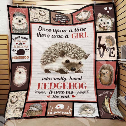 Custom Hedgehog Blanket, Just a Girl Who loves Hedgehog Fleece Sherpa Blanket