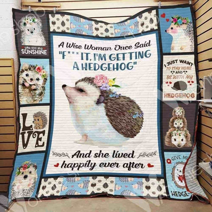 Funny Cute Hedgehog Sherpa Blanket for Daughter, Son who loves Hedgehog Throw Blanket